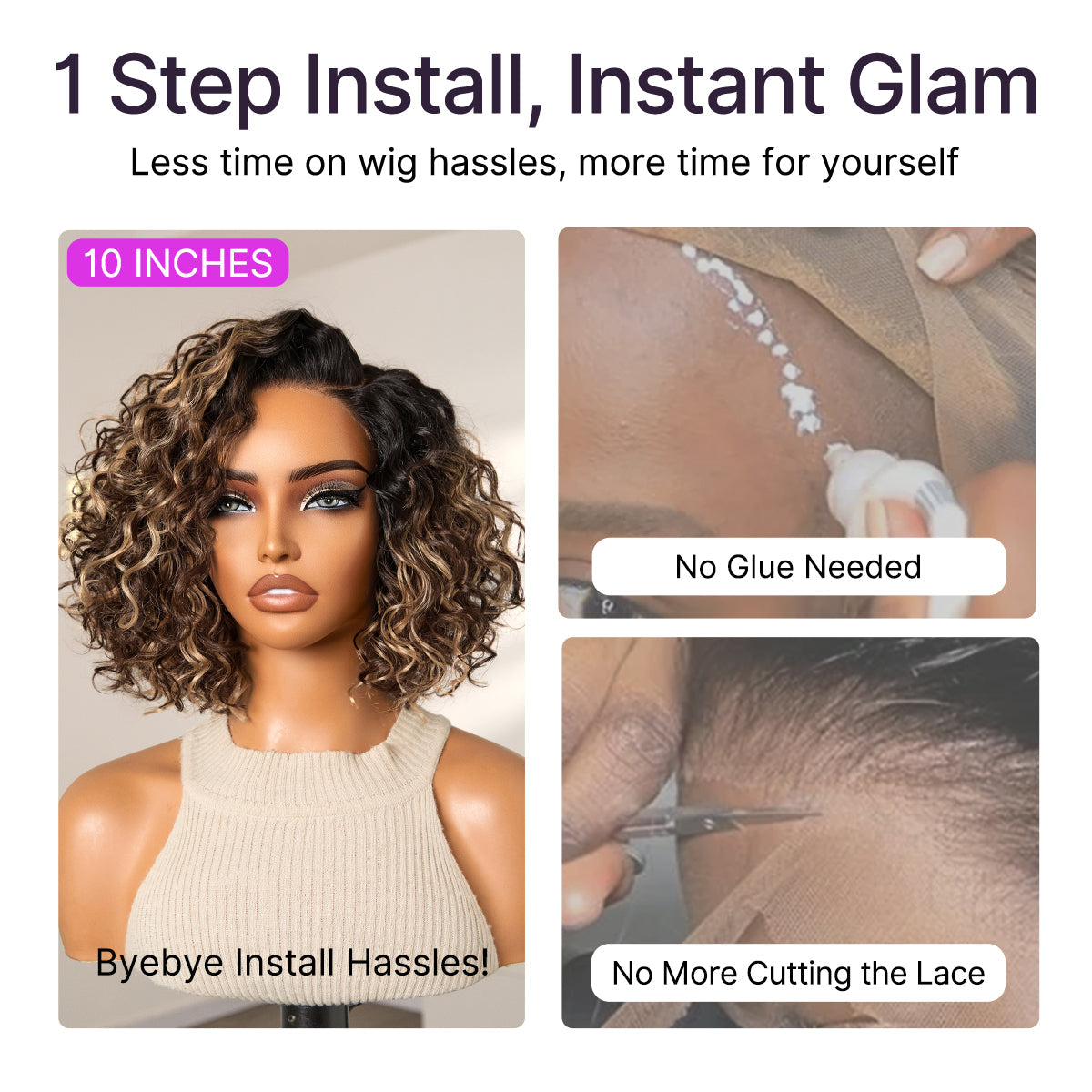 🔥🔥Ready-to-Wear Glueless Curly Bob Wig