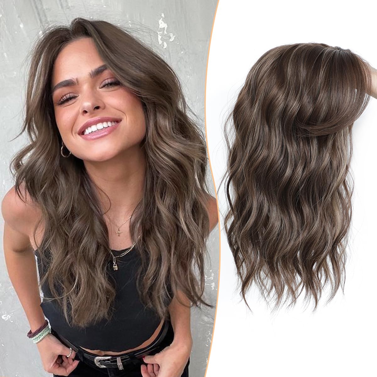 ⚡ Final Hours –⚡2026 New Lightweight & Breathable Wavy Hair Topper