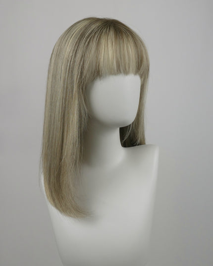 Human Hair Topper with Bangs | Hair Piece for Thinning Hair