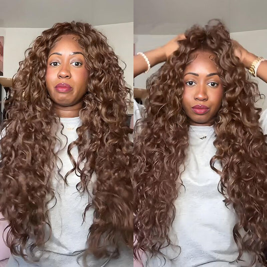 SZC Bouncy Loose Deep Body Wave 13x4 Lace Front Human Hair Wigs 250 300 Density