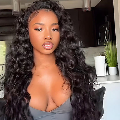SZC Bouncy Loose Deep Body Wave 13x4 Lace Front Human Hair Wigs 250 300 Density