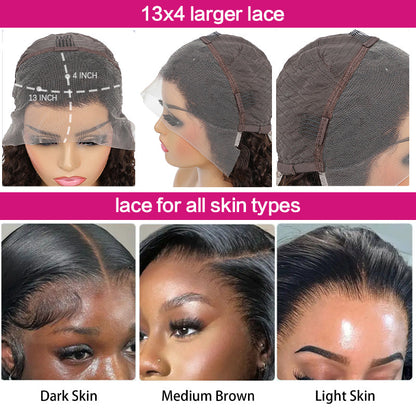 SZC Bouncy Loose Deep Body Wave 13x4 Lace Front Human Hair Wigs 250 300 Density